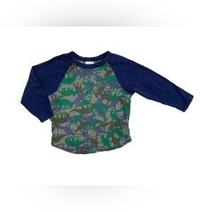 Hanna Andersson Size 90, 3, Camo Dino Raglan Long Sleeve Shirt